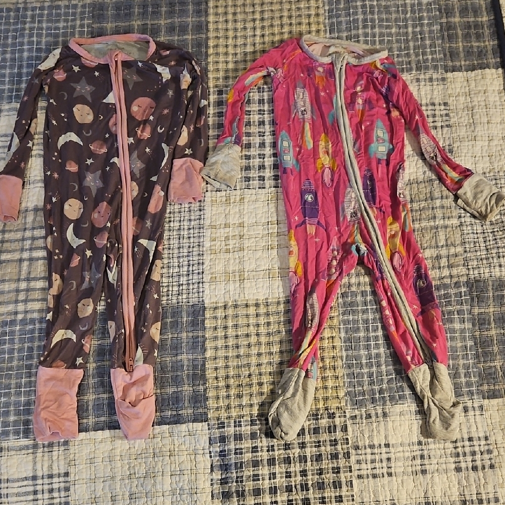Kids One Piece Pajamas - Pink and Brown